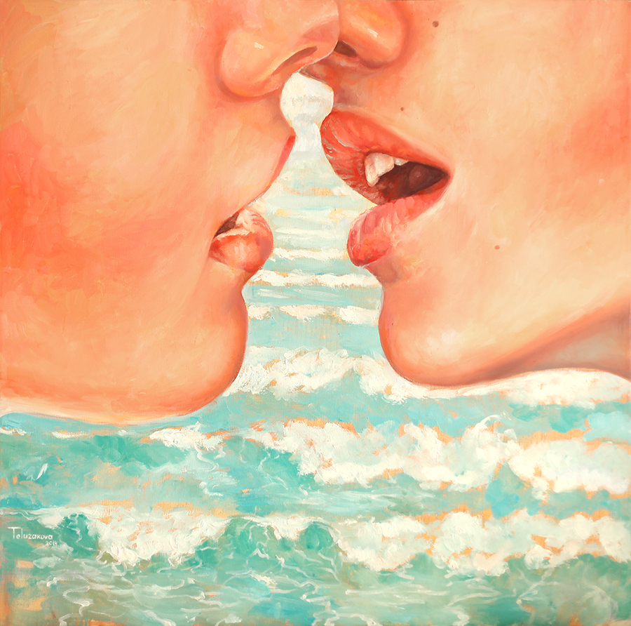 art portrait Lovers Love kiss kissing lips Mouth tongue Beautiful Young kisses romantic in love passion