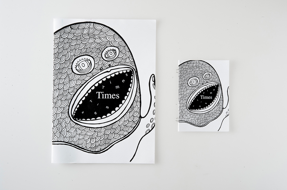 book times black White monsters a4 a6 font pattern hand made