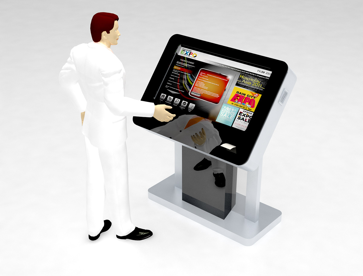 Kiosk touchscreen Photobooth Stand Display tvstand metal 3D