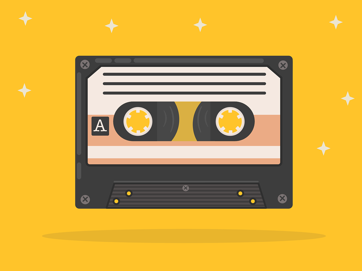cassette tape colorful camera old camera old radio old tape old tv retro objects small tv vector tape yellow background