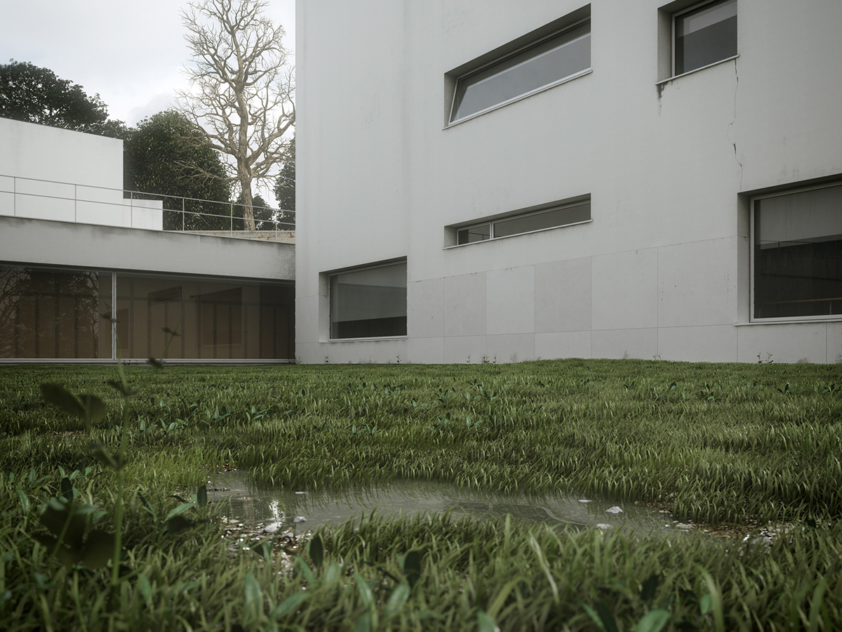 FAUP siza vieira 3D rendering photorealistic overcast