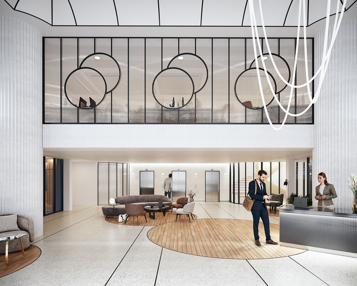 architecture corona corona render  archviz Office Paris CGI Vizualization 3D rehabilitation