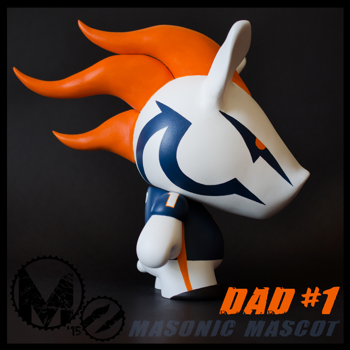 MindoftheMasons   MOTM Kidrobot Munny Bronco Denver Broncos football designer toy Sculpt Fathers Day
