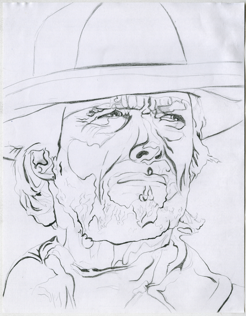 Adobe Portfolio Clint Eastwood tom selleck John Wayne Paintings acrylic manly men  actors
