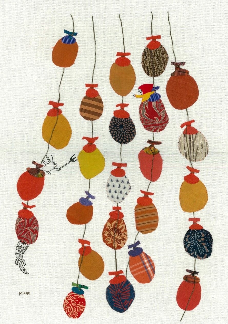 Book-cover illustration fabric Textiles art Embroidery MICAO ukatama