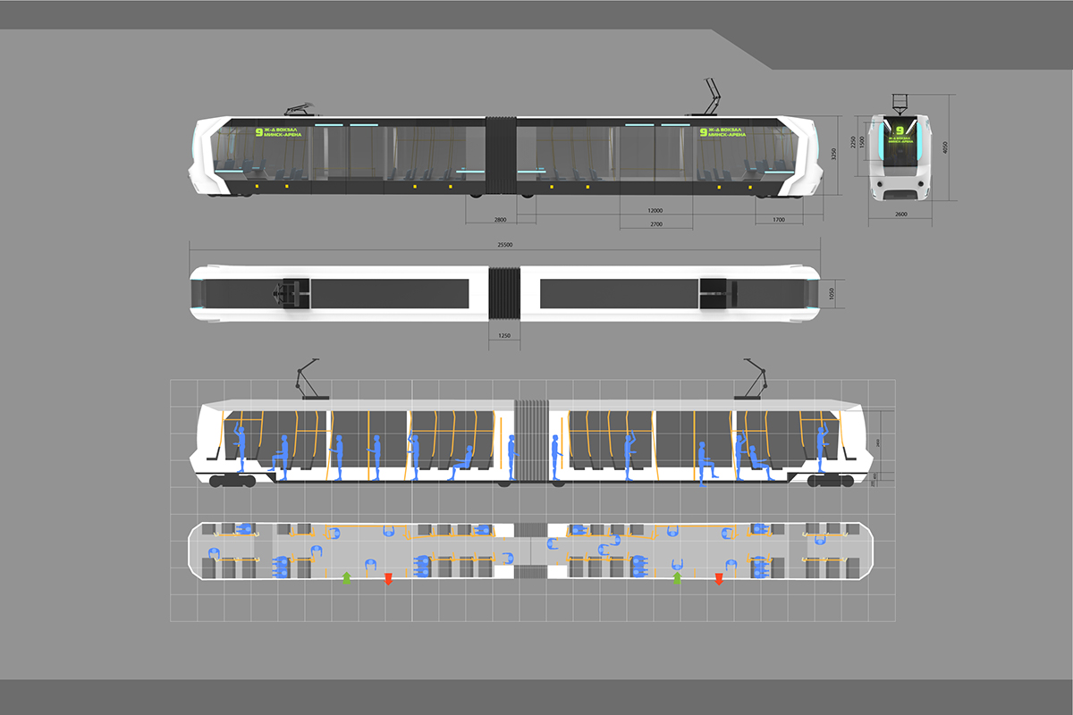 tram tramway train rail city concept automatic hi-tech traffic TRANS