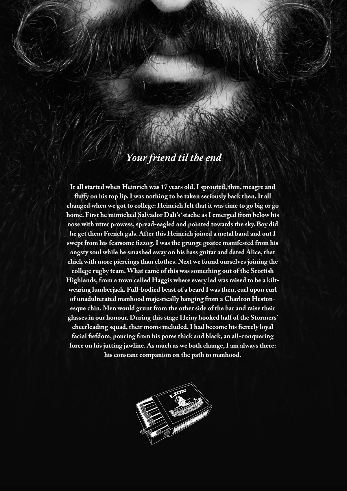 long copy copy Lion Matches Print Advert