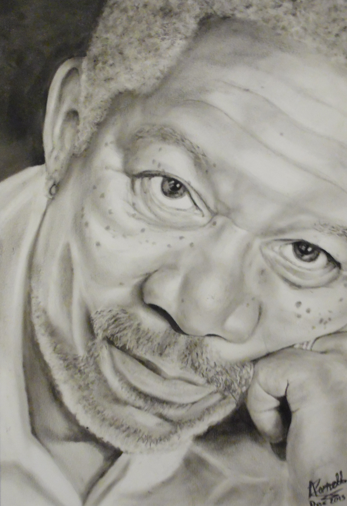 dry brush oil celebrity portraits Morgan Freeman leonardo dicaprio