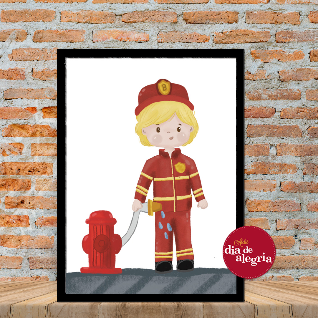 kid kidillustration littleboy Firefighter