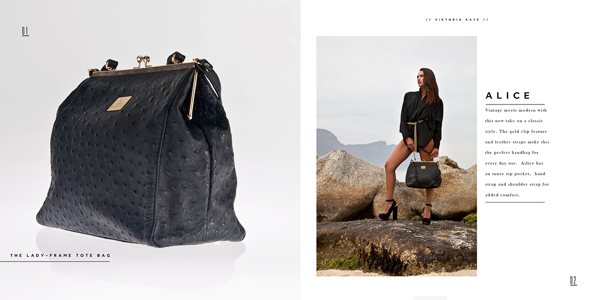 Catalogue bags minimalist fashion design viktoria kate southafrica fashion brand Layout online catalogue