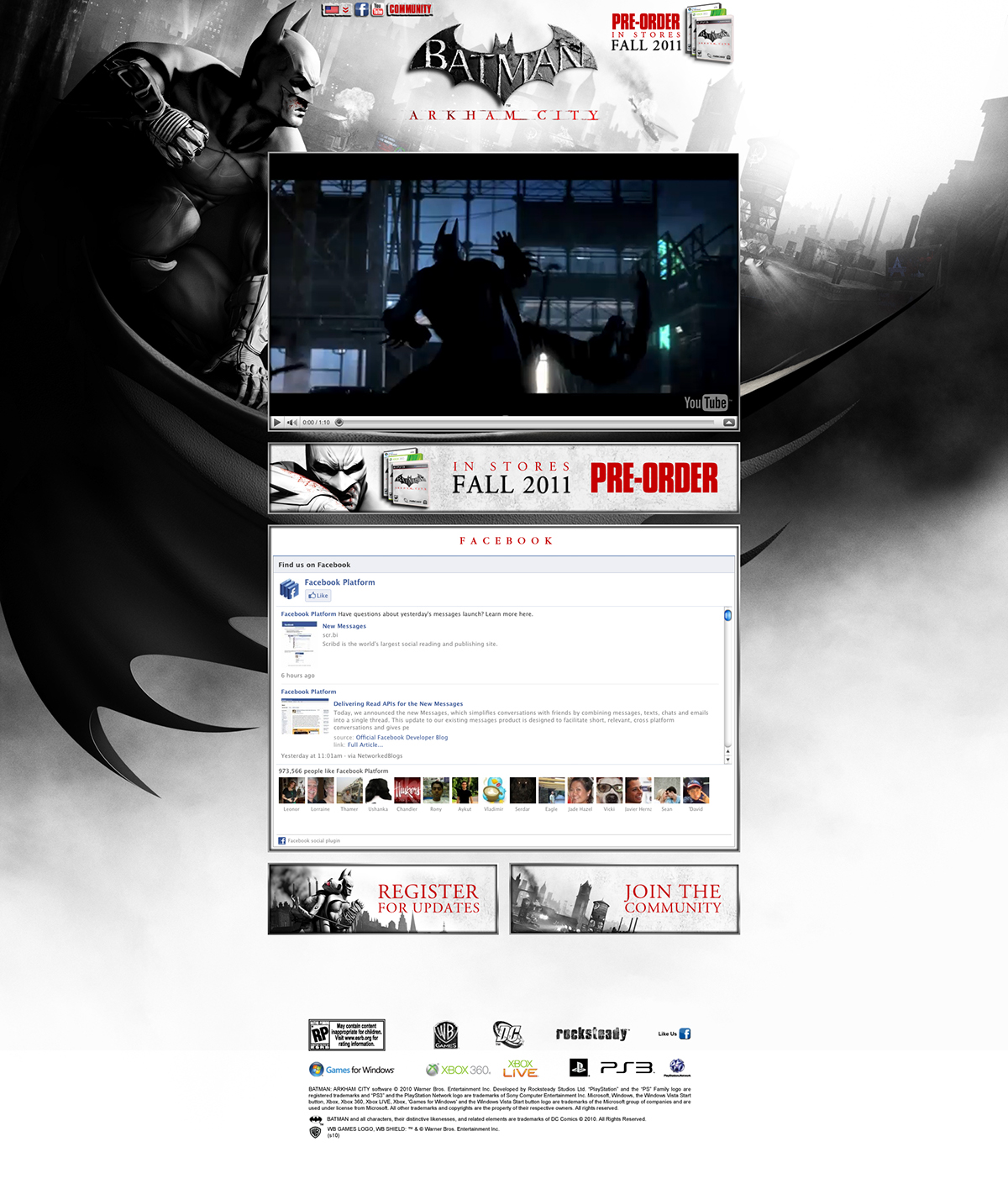 Website warner brothers batman rich media banner campaign Online Advertising video game dc