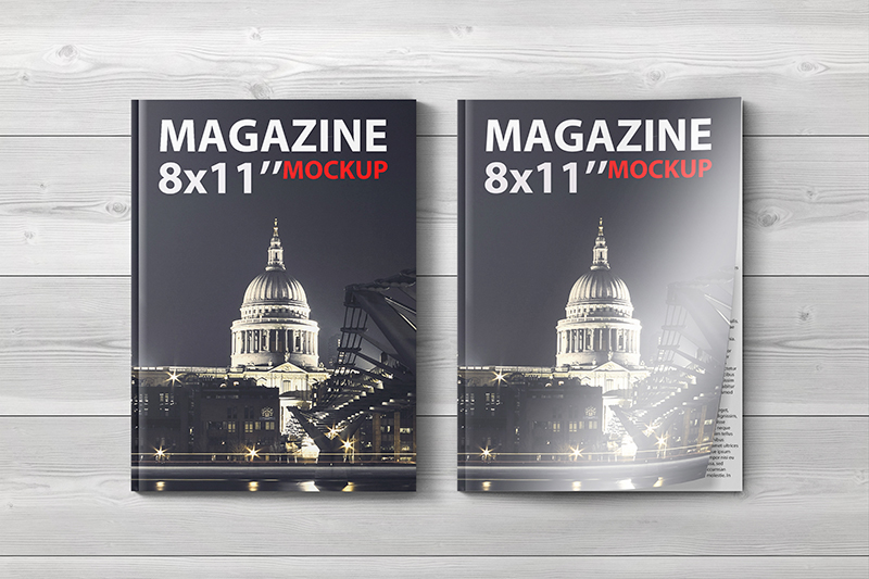 magazine Mockup mock-up Catalogue wood paper page design presentation cover