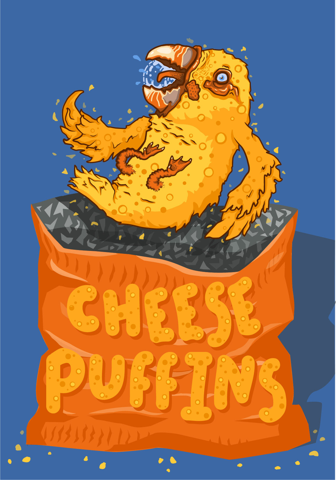 puffins CRISPS chips pun orange joke funny birds