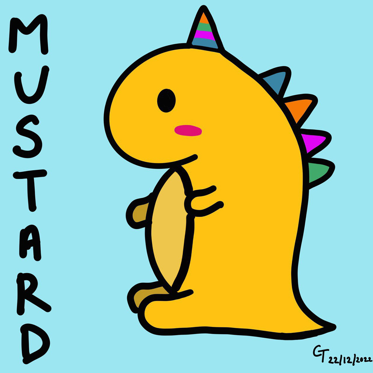 mustard Dinosaur Procreate yellow Dino
