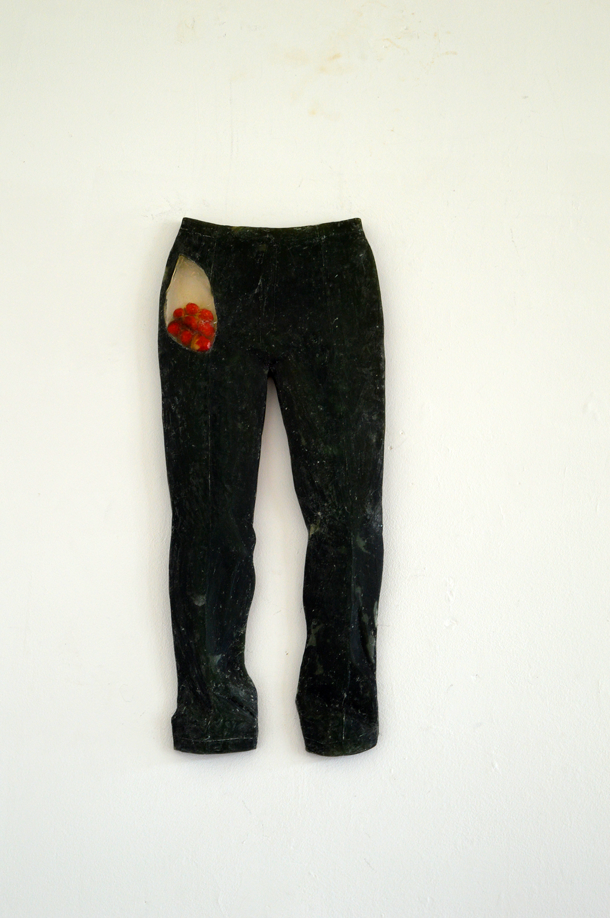 strawberries in the pocket transparent relief sculpture pants