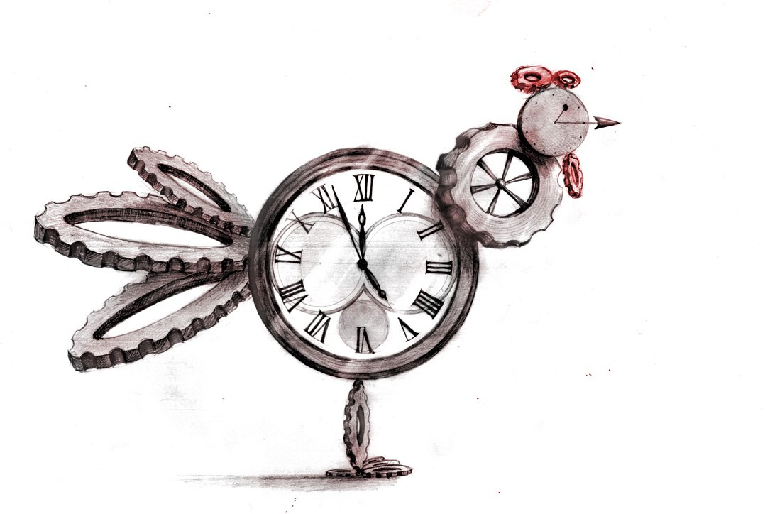 alarm watch Rooster cogwheel MORNING sleep symbol surreal