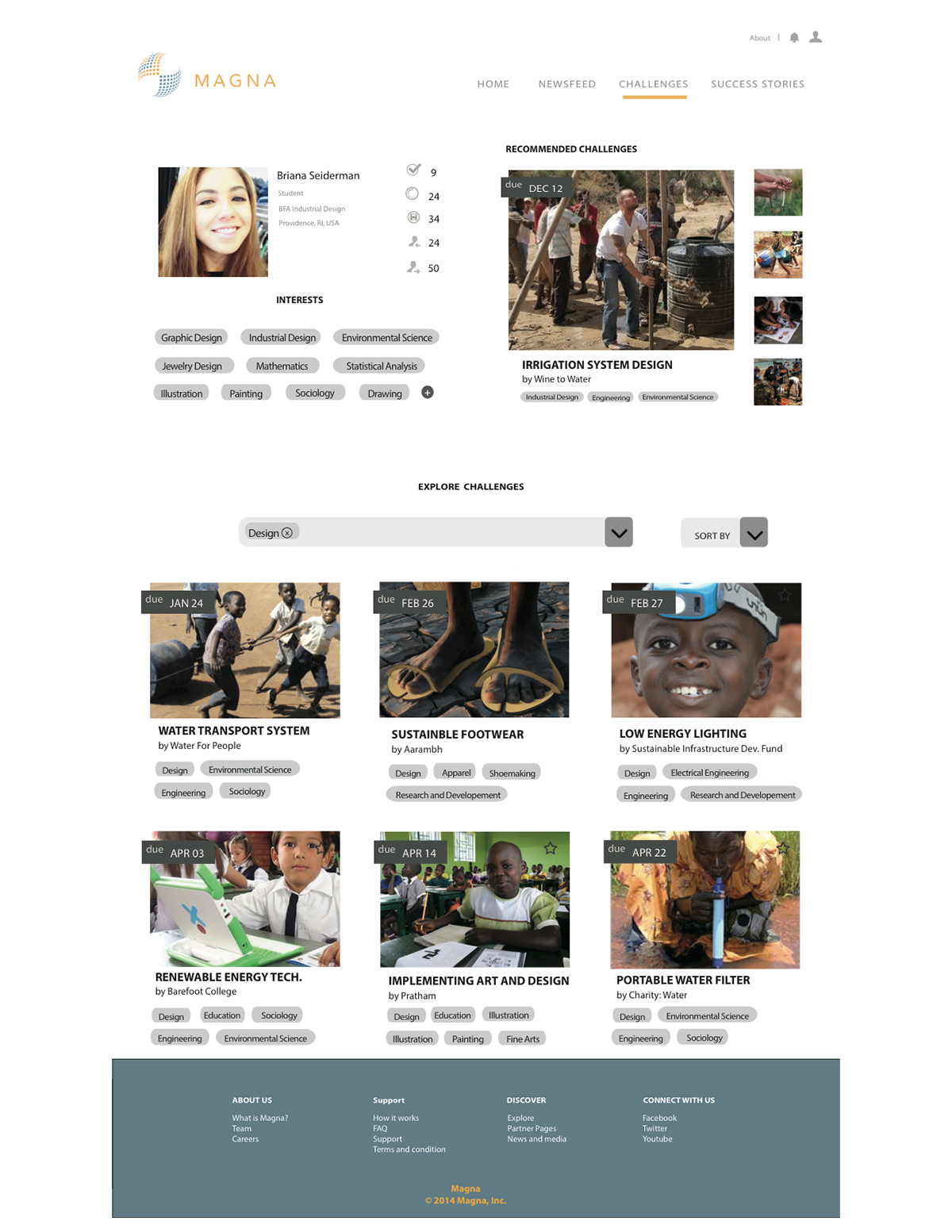 Webdesign NGO student Platform sponsors sponsored UI ux interaction profile graphics graphicdesign
