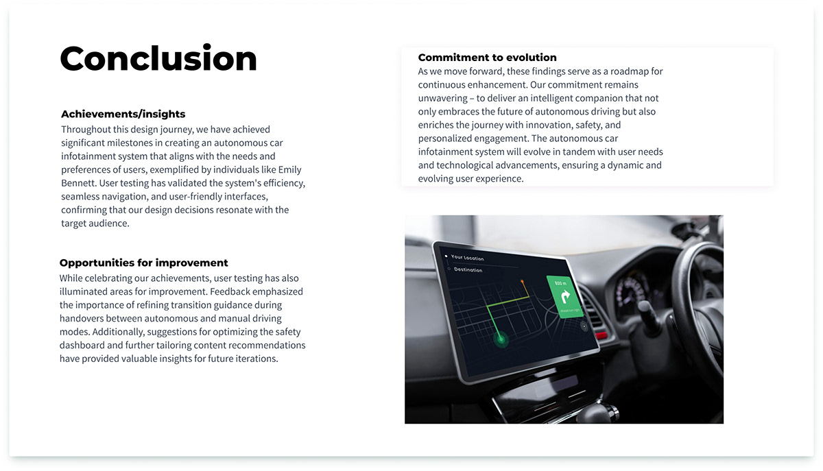 autonomous car infotainment system UI/UX Figma app design Case Study user experience HCI