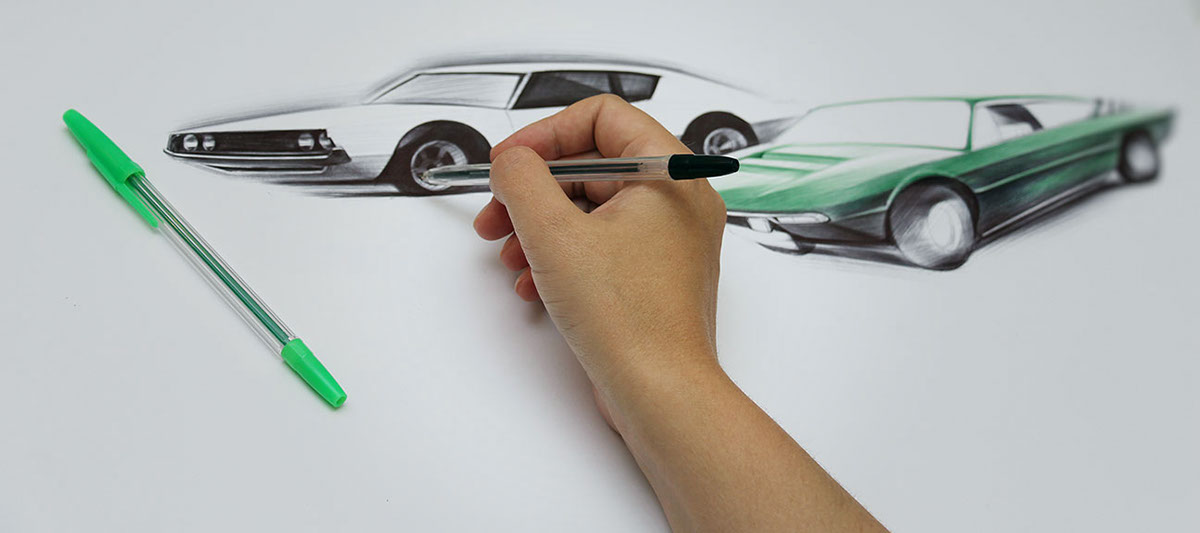ballpoint pen Cars sketches yelenayefimova vintage cars cardesign pen