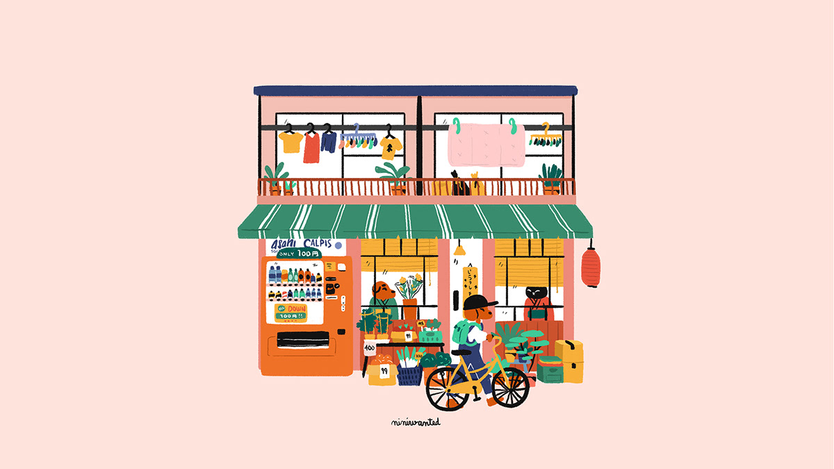 japan stores facade store frontstore japanese shop children illustration shop Shops