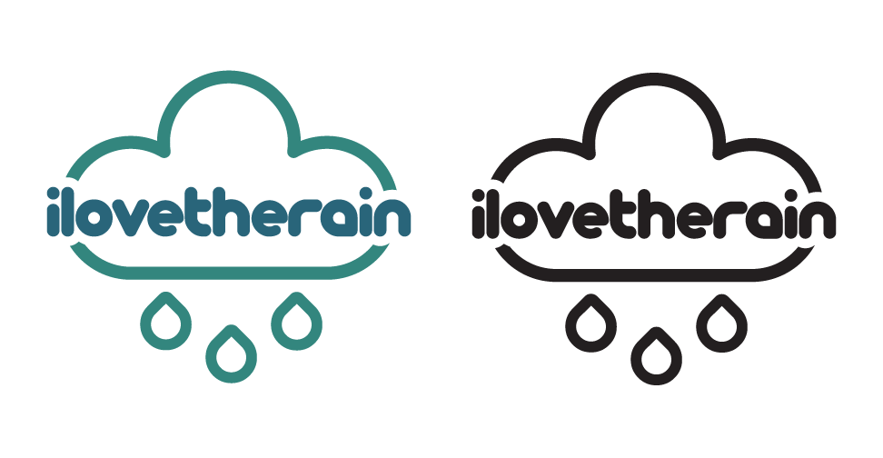 cloud  rain  stamp logo