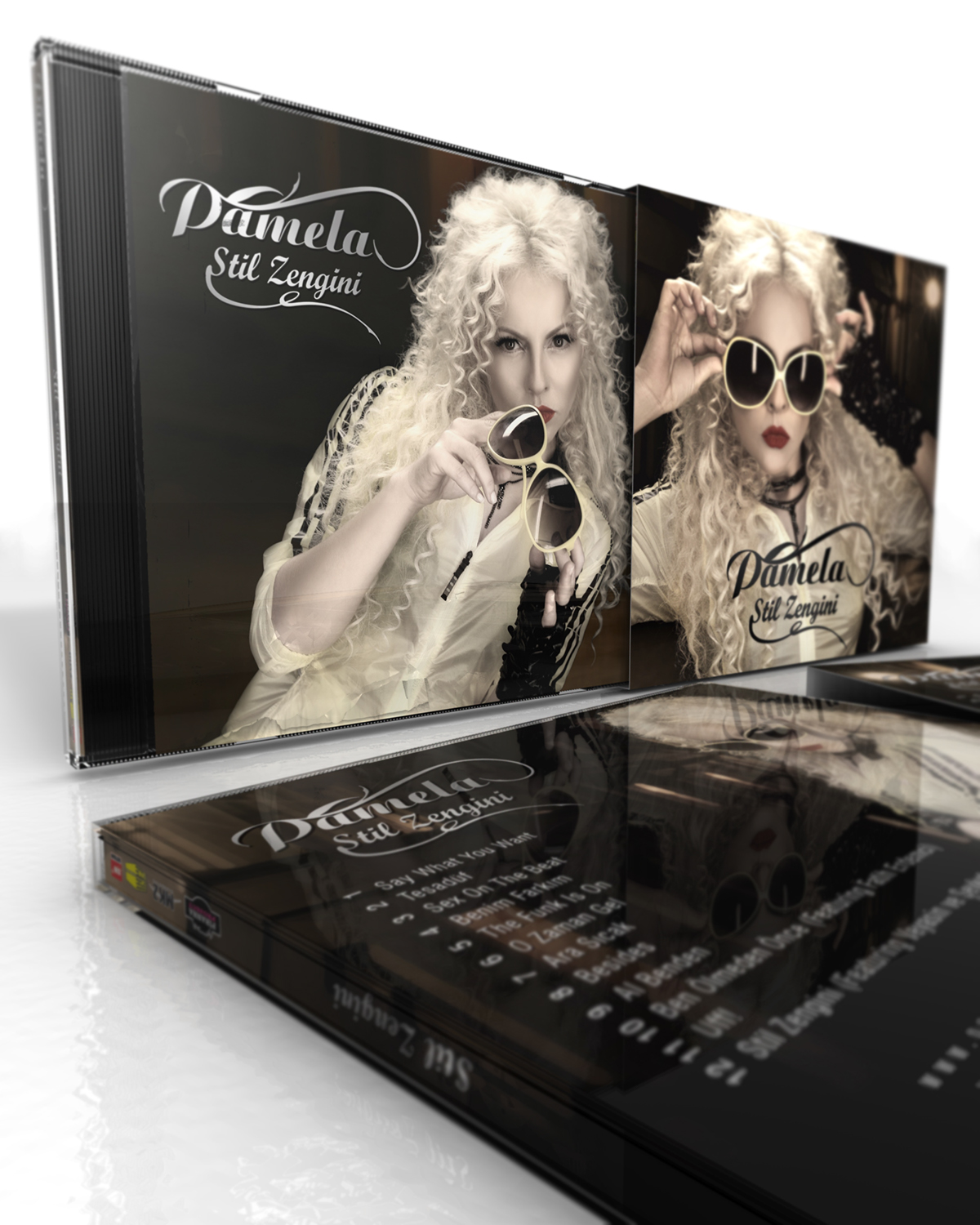 Pamela Spence  stil zengini  album cover cd Singer pop corporate  identity visual design sertaç serez sertacserez graphic grafik