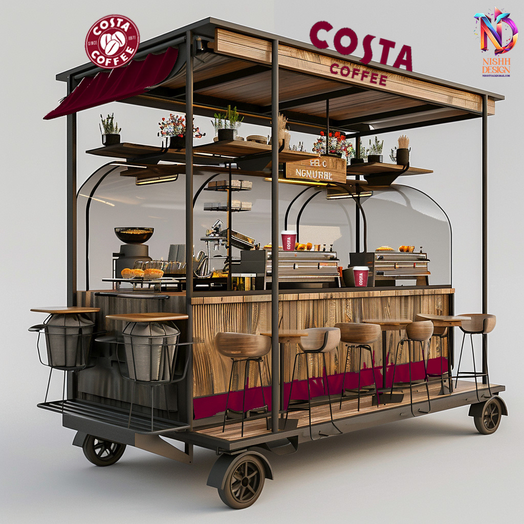 costa coffee trolley luxury starbucks coffe shop branding  Logo Design identity Brand Design Advertising 
