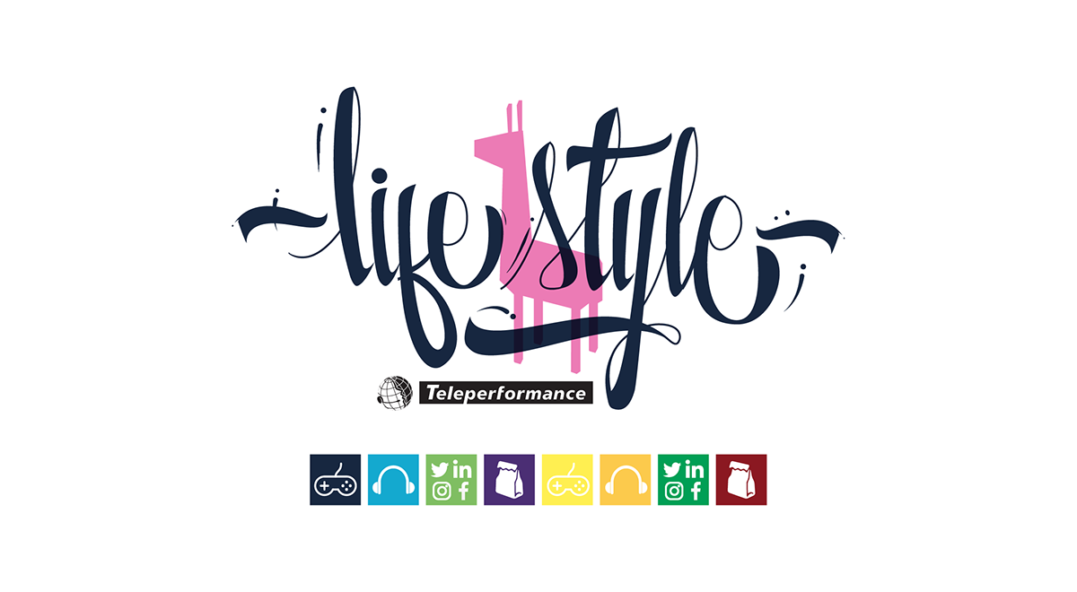 lettering branding  diseño gráfico piblicidad Teleperformance lifestyle