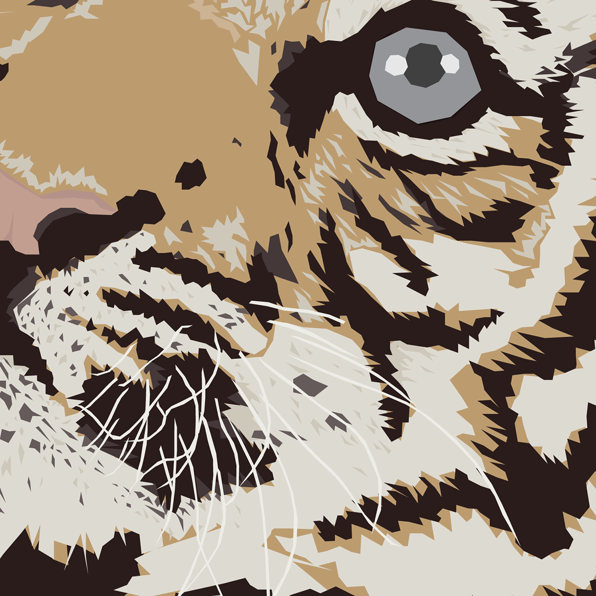 tiger Illustrator animal trace cub Cat cute