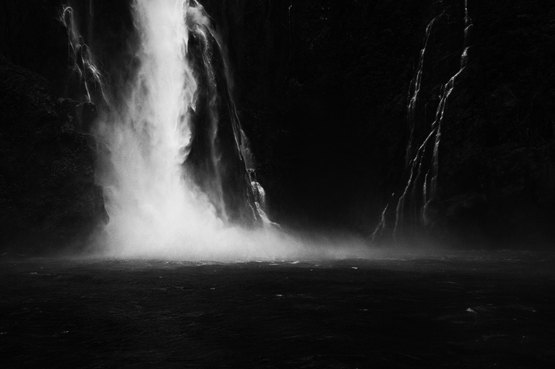 New Zealand milford sound black White black and white photo panoramic Retro Travel