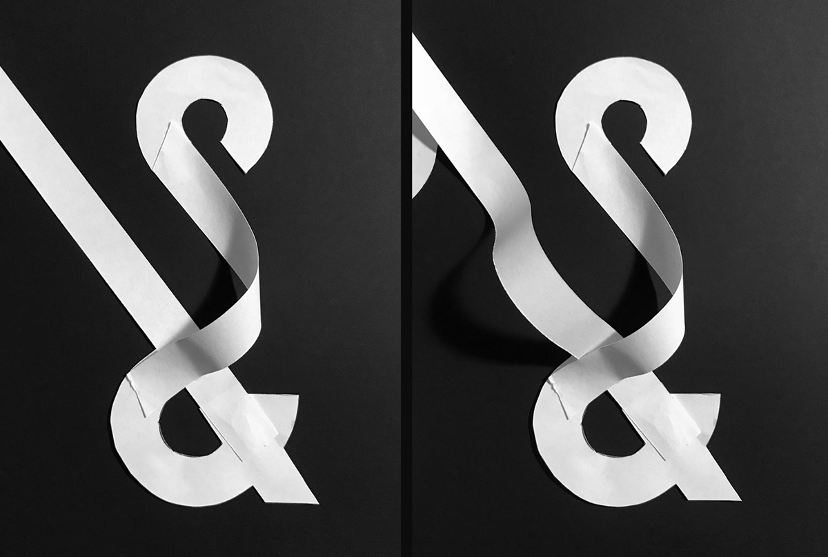 packaging design ampersand type graphics ribbon Christmas 3D crafts   papersculpture paper