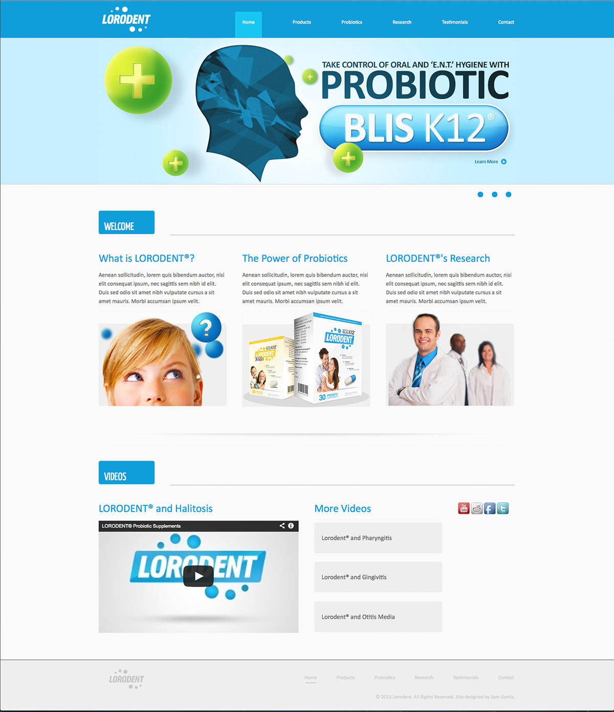 lorodent probiotics Web design Branding & Identity video package logo fanshawe