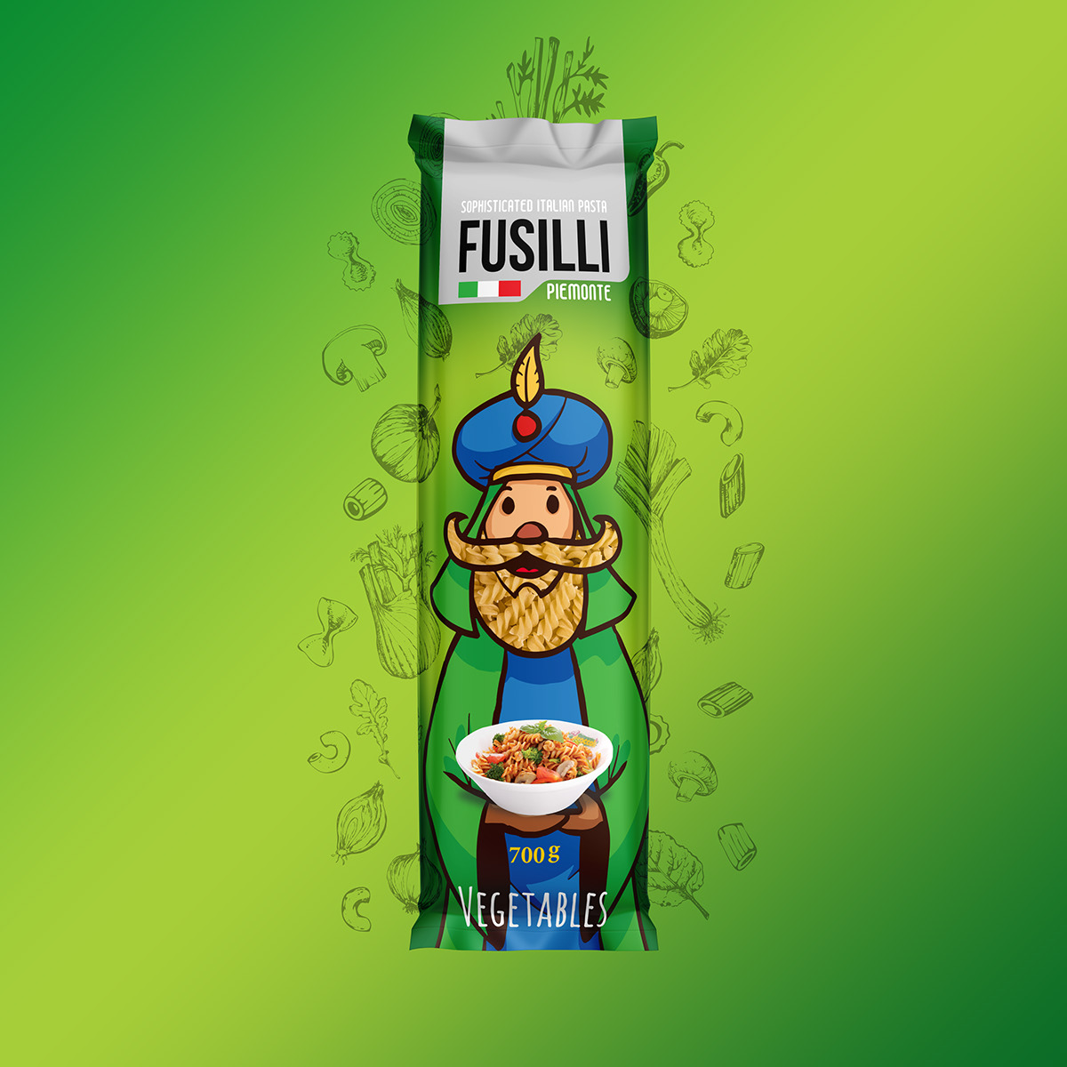 Pasta Fusilli italian Food  package Brand Branding  drink food free identity