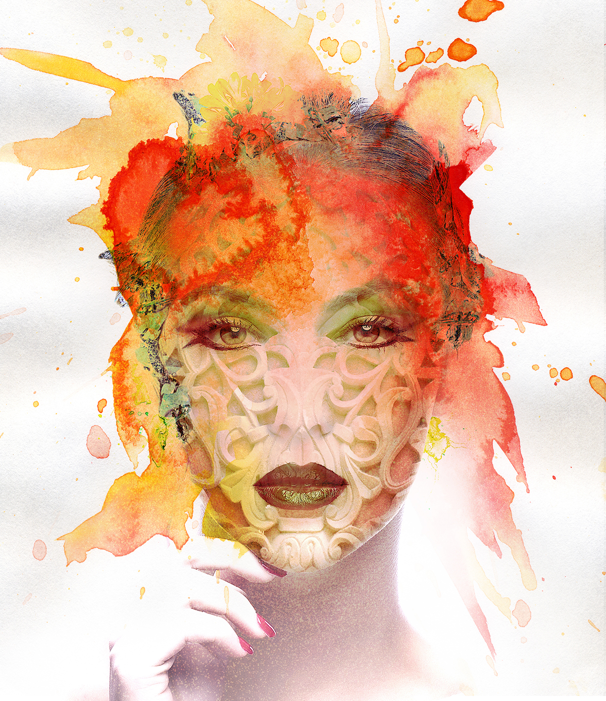 Frau woman watercolor Wasserfarbe photoshop abstrakt abstract