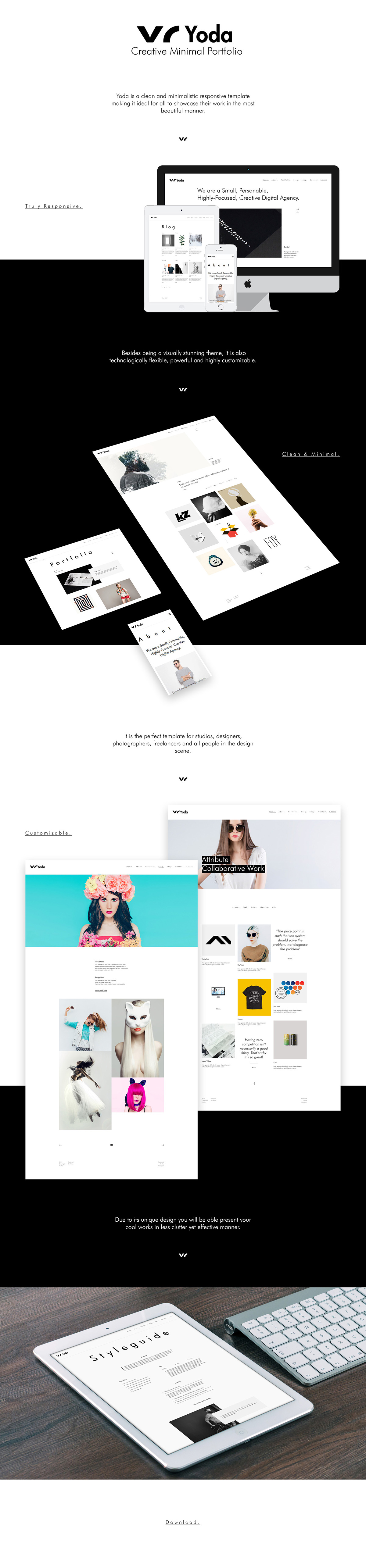 UI ux template free portfolio Website agency minimal design creative studio stylish