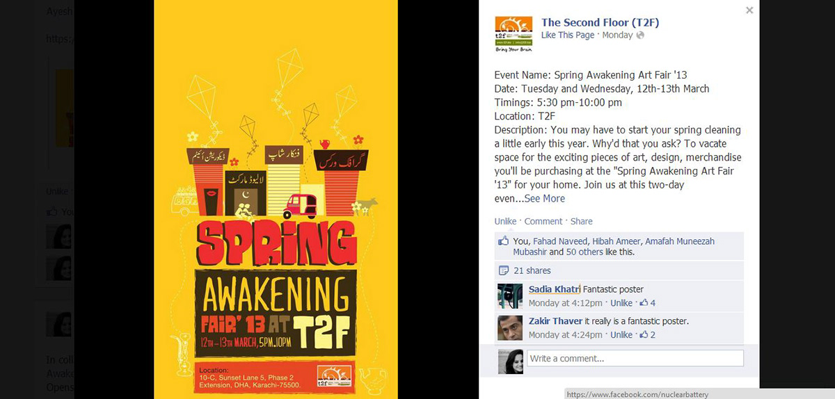 Spring Awakening Art art fair poster Pakistani Graphic Design t2f