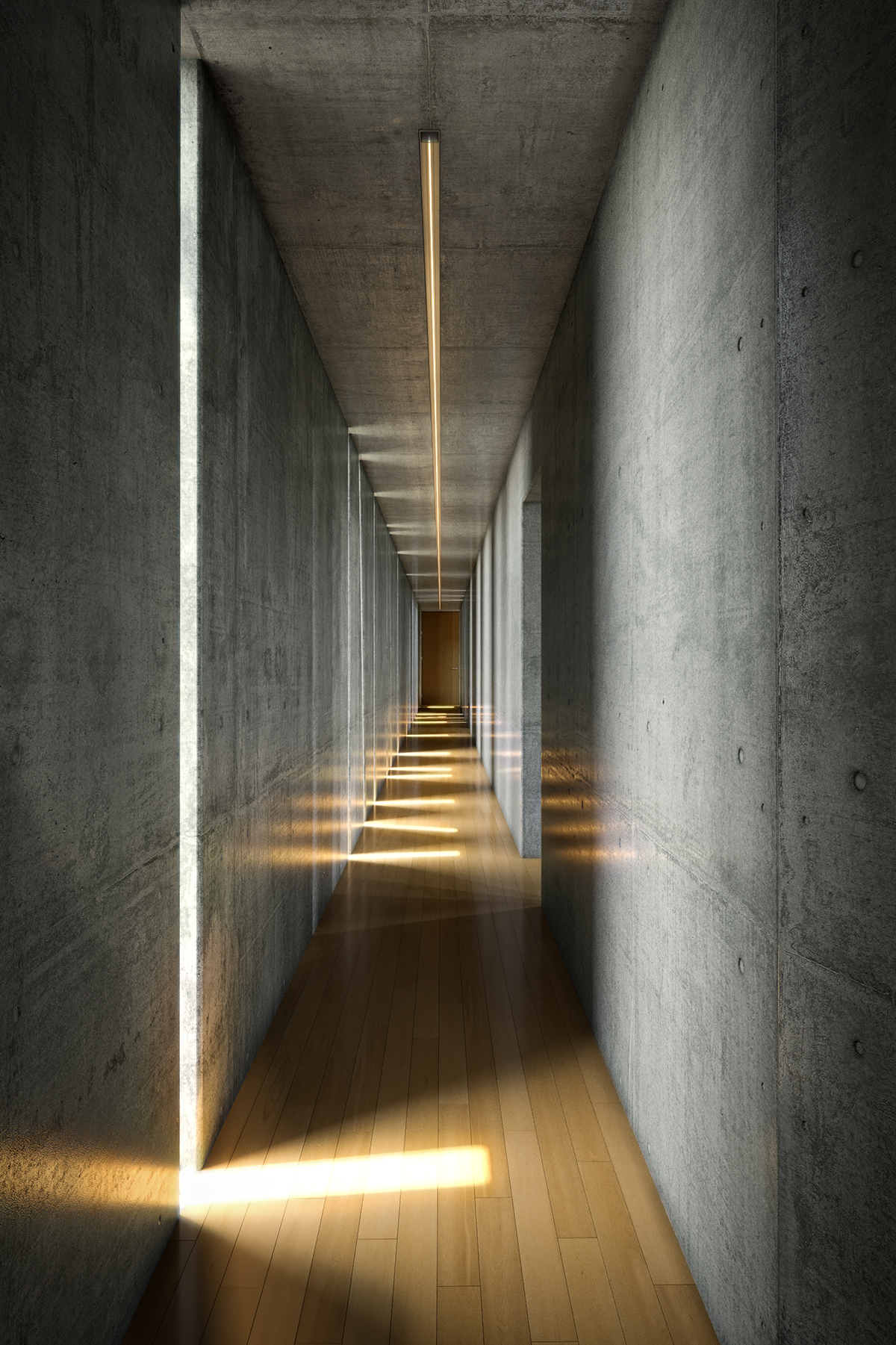 architecture 3D 3d art Slit House japan corona 3ds max Realism concrete