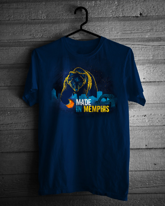 Memphis grizzlies basketball  sports  t-shirt  blue  Illustration  graphic design