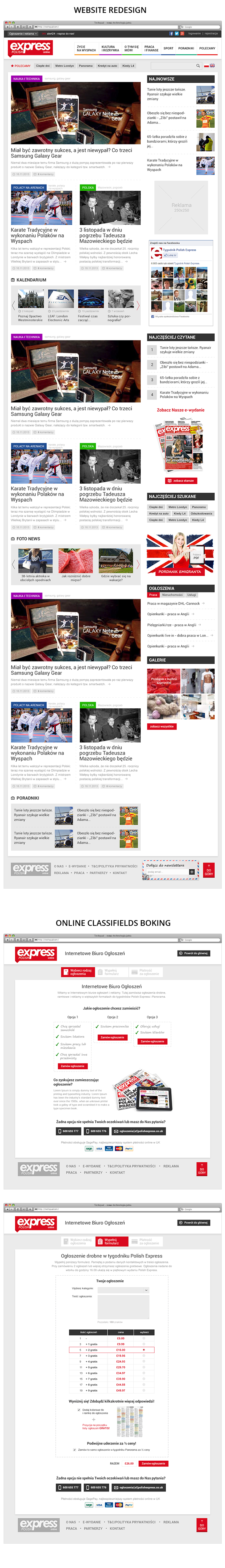 polish express news online Webdesign redesign