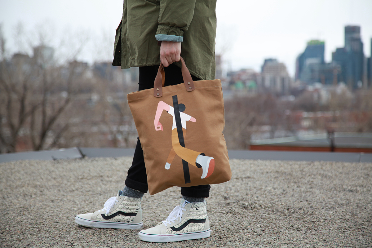 hand-crafted Tote Bag Hand Painted Geoff McFetridge limited edition collector's item student project