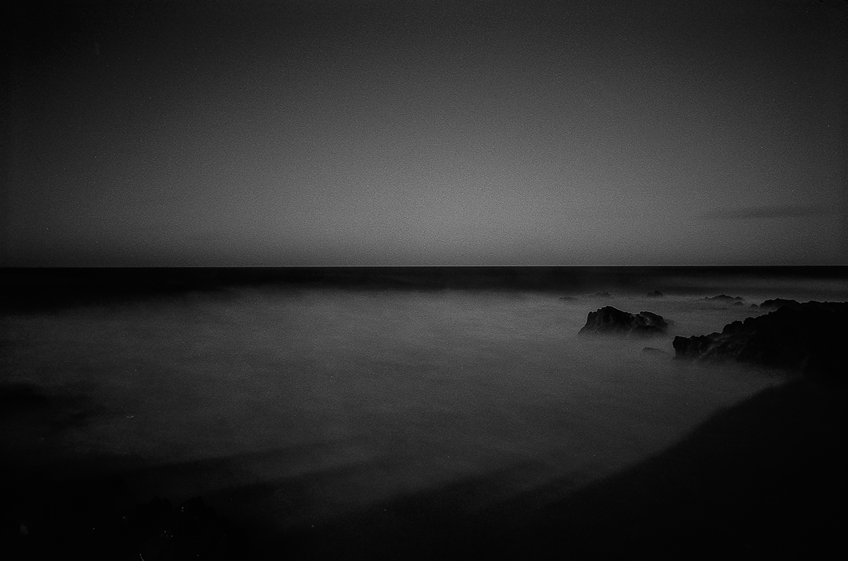 Anglesey wales beach Seaside 35mm long exposure black and white winter