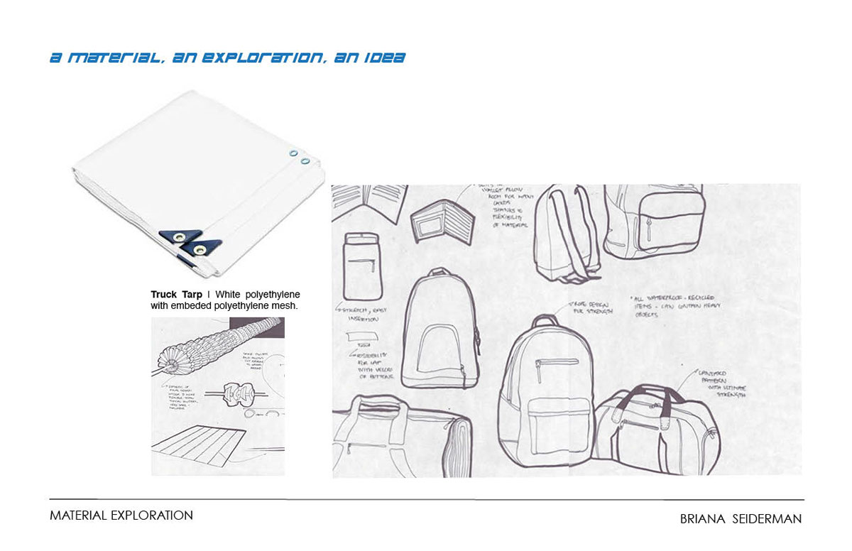 backpack bag White mountaingear moutain apparel productdesign Switzerland pockets sewing recycle tarp material