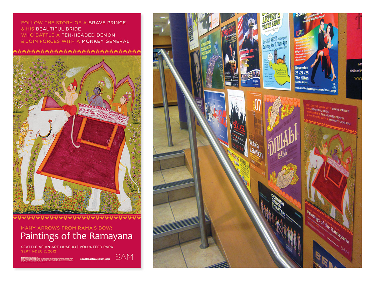 Invitation  envelope postcard poster banner web ad Seattle Art Museum Ramayana