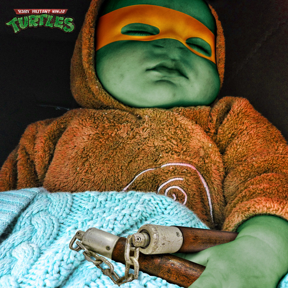 ninja Turtles  TMNT Shells baby cute mutant green Hero power cartoon 90s Donatello Michelangelo raphael