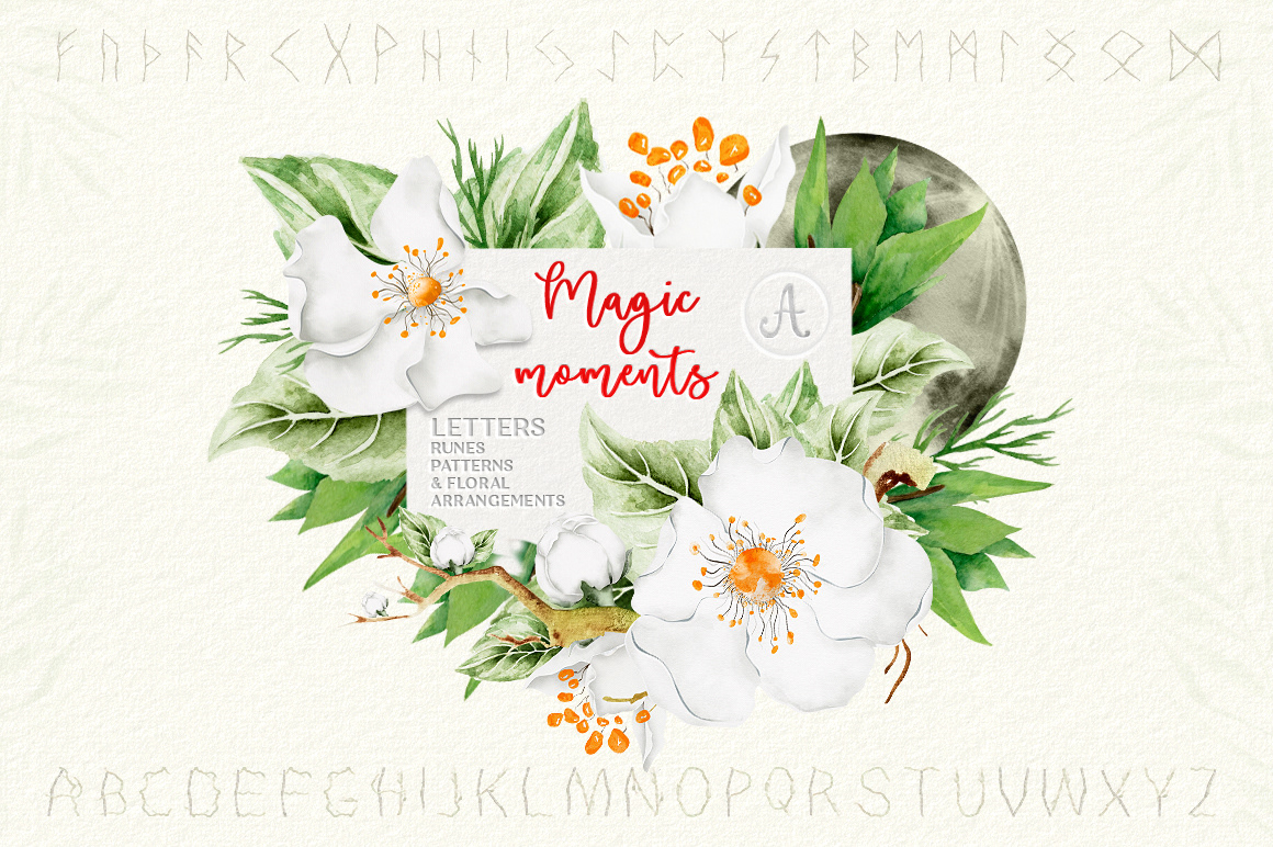 watercolor Flowers letters type seamless wallpaper watercolor illustration floral arrangement