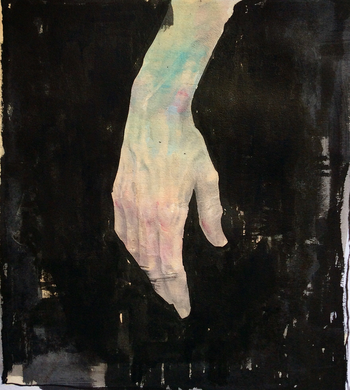 mixed media ink hand hands fingers acrylic watercolor dillon samuelson