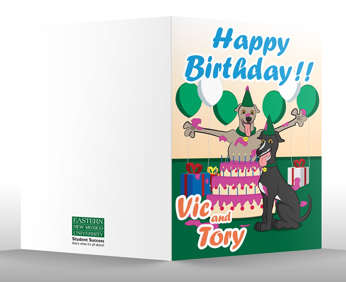 Birthday card greyhounds dogs cake happy birthday