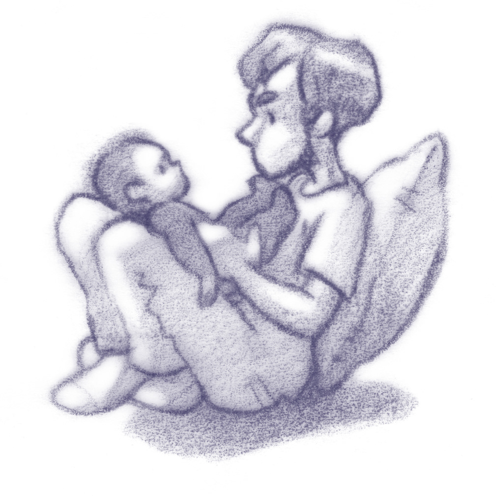 attachmentparenting babycarrier breastfeeding Drawing  fatherhood ILLUSTRATION  motherhood parenting pregnant Twins