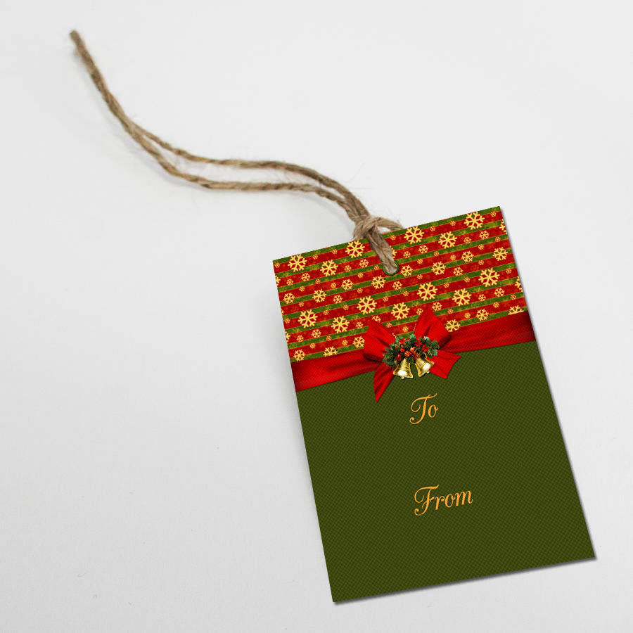 Christmas Tags printable gift tags xmas card ribbon bells christmas patterns digital tags elegant greeting creative seasonal gifts DIY Gift Tags