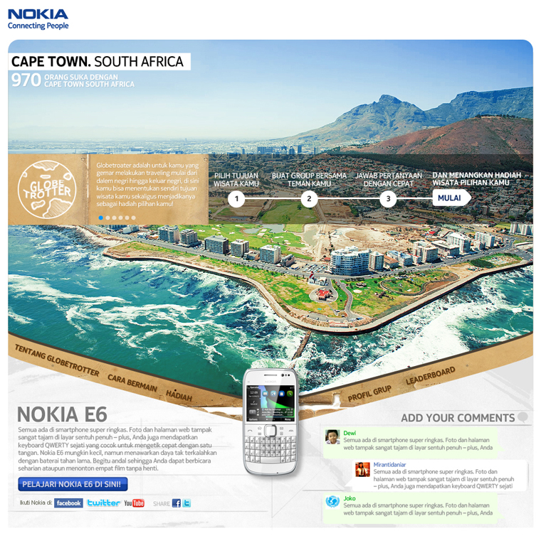 nokia wunderman Nokia E6 traveling globe troatter indonesia